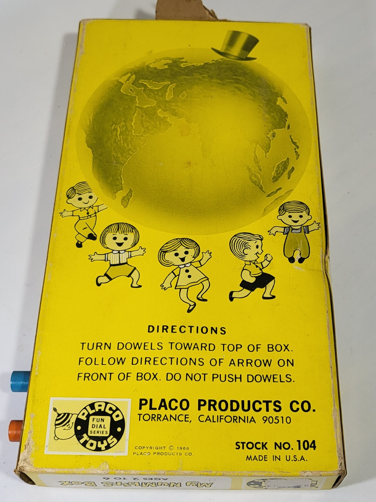 Vintage Learn To Count “My Numbers Box” Placo Fun Dial 1968 Collectible Rare