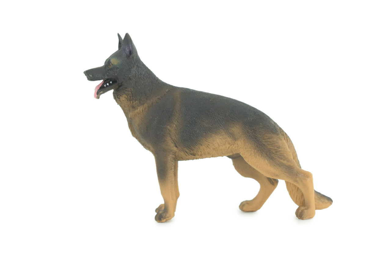 German Shepherd Dog Toy, Realistic Hand Painted Rubber Model, 4 1/2″ CH845 BB197