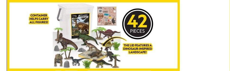 NEW National Geographic Kids Tub of Realistic Dinosaur Toy Figures Educational!