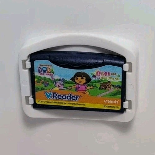 Lot Of 4 Vtech V Reader Games Dora, Toy Story 3, Cars 2, & SpongeBob Age 3-7
