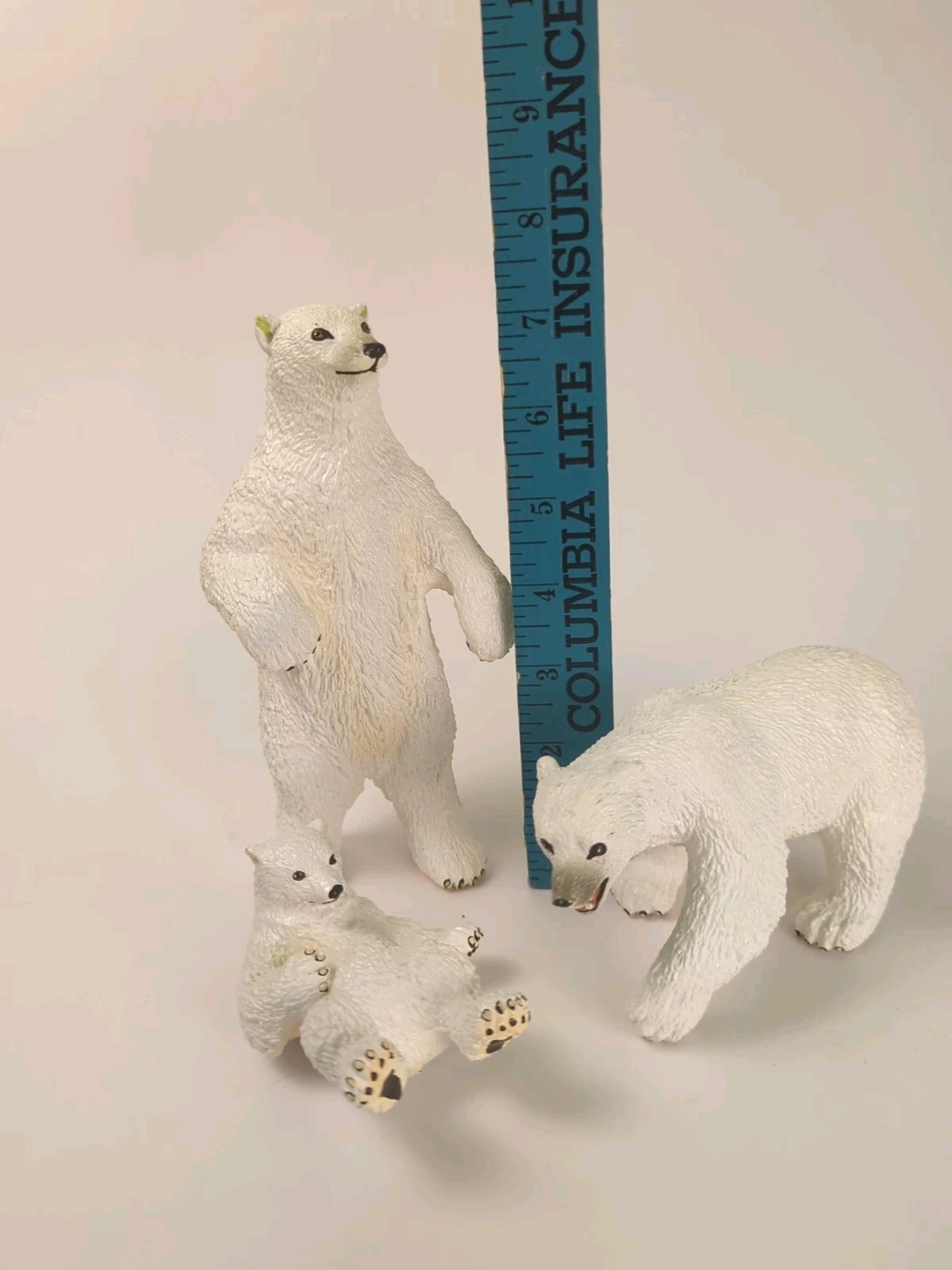Vintage Polar Bear Set Male Female & Cub 1990 Safari Ltd Christmas Decor EUC