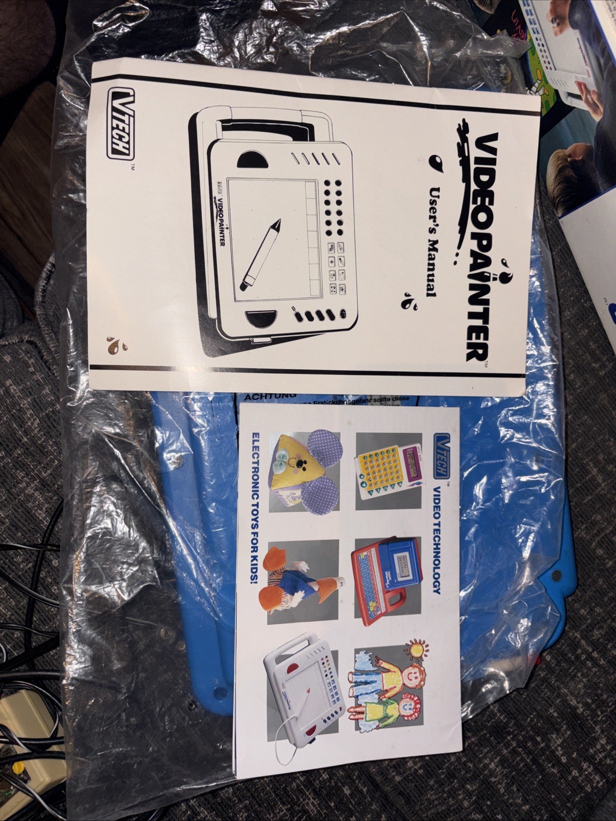 Vintage 1990s VTech Master Video Painter In Box 1991 W/ Stylus OEM Cords & Box