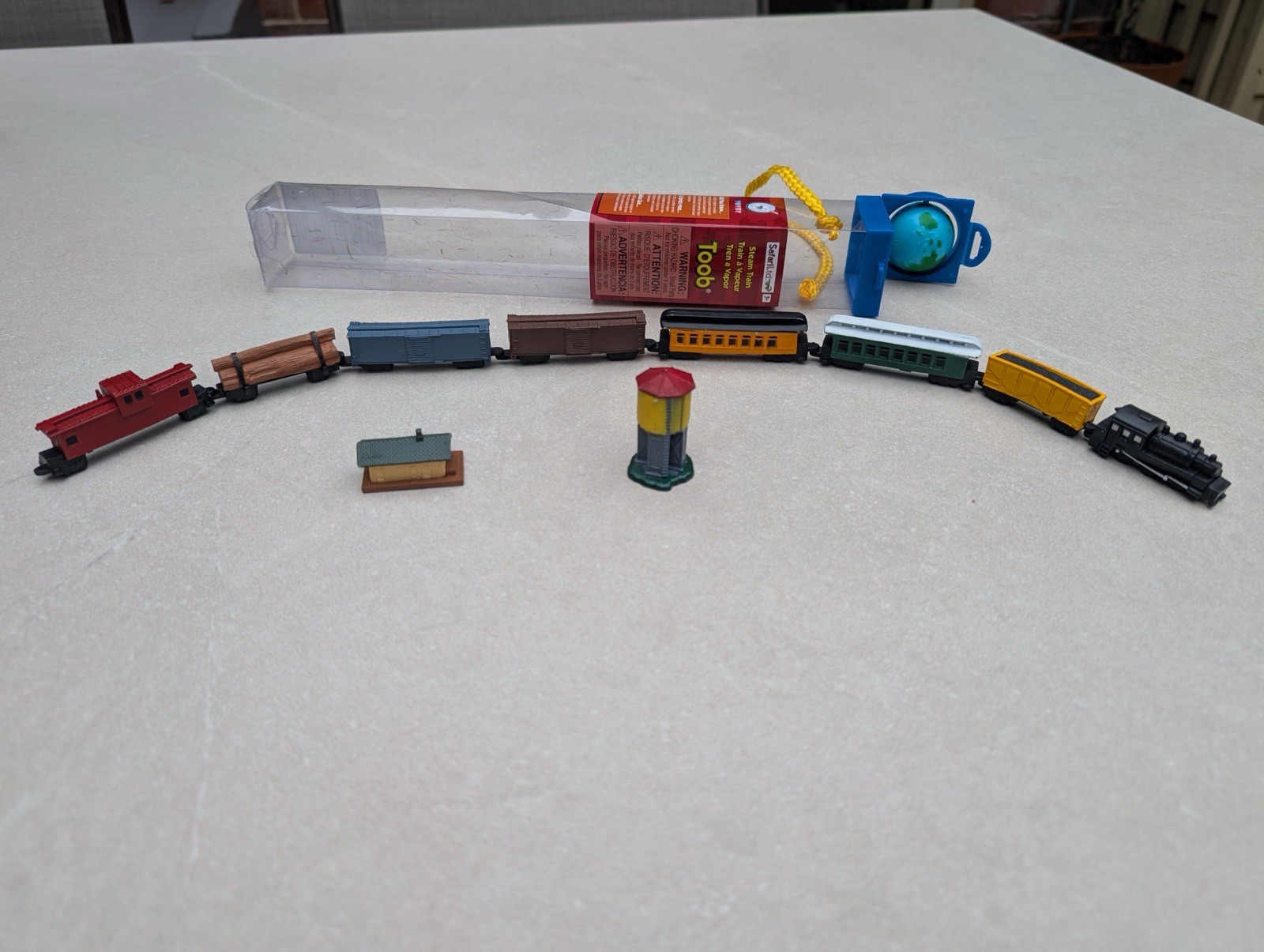 Safari Ltd Steam Train Toob 10 Piece Miniature Train Set Figures w/ Tube Toy