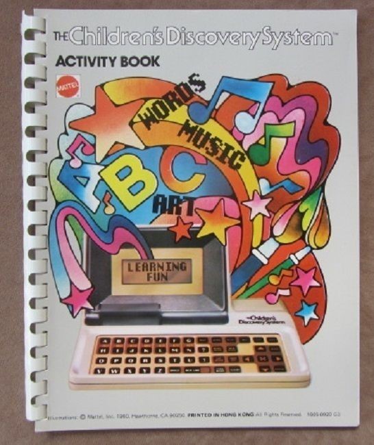 Vintage Childrens Discovery System Activity Book Manual Computer Learning Mattel