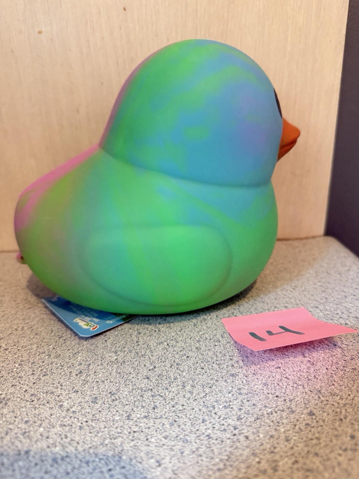 New Tiktok Viral Jumbo 5″ XL Squishy Duck Rainbow Tie Dye Toymendous Green 14