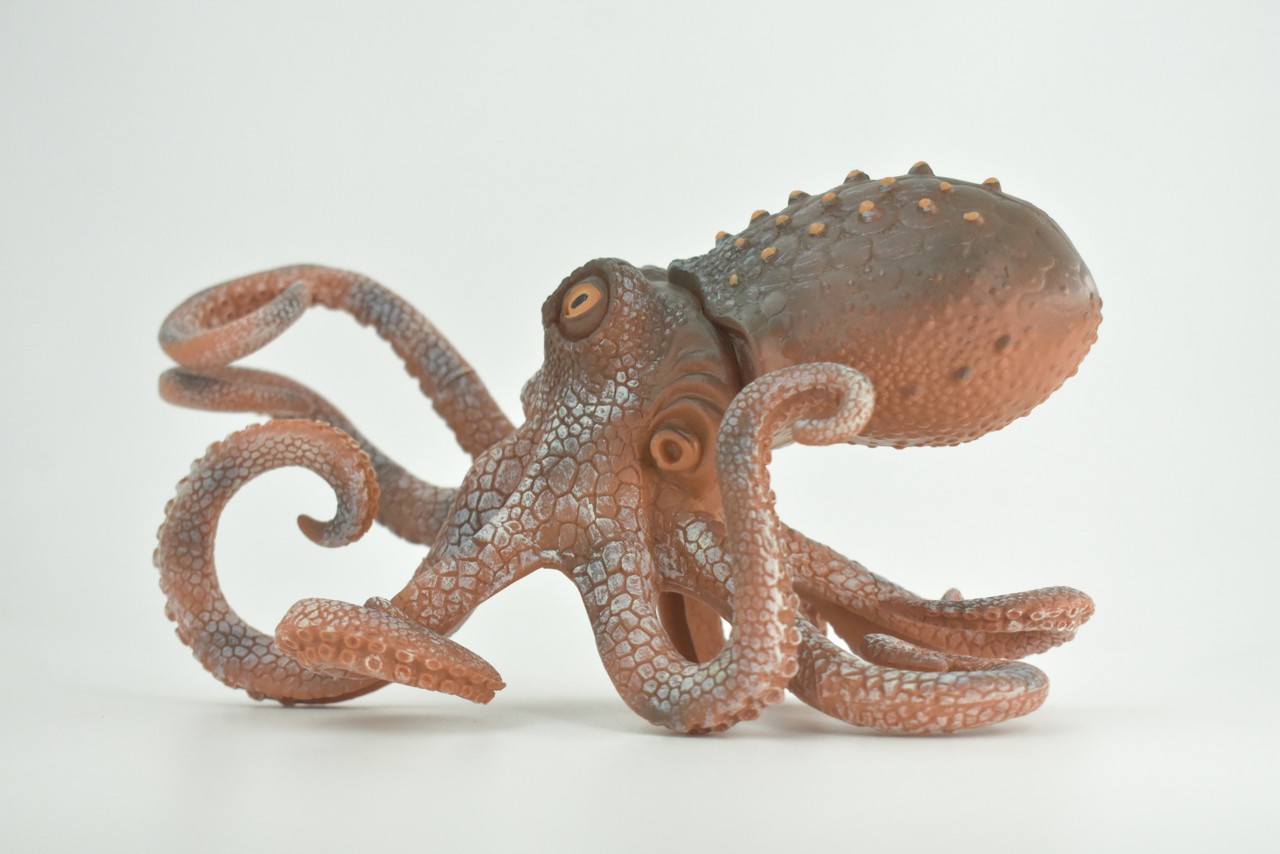 Octopus Toy, Hand Painted, Rubber Realistic Toy, Model, 8 Inches CH1000BB219