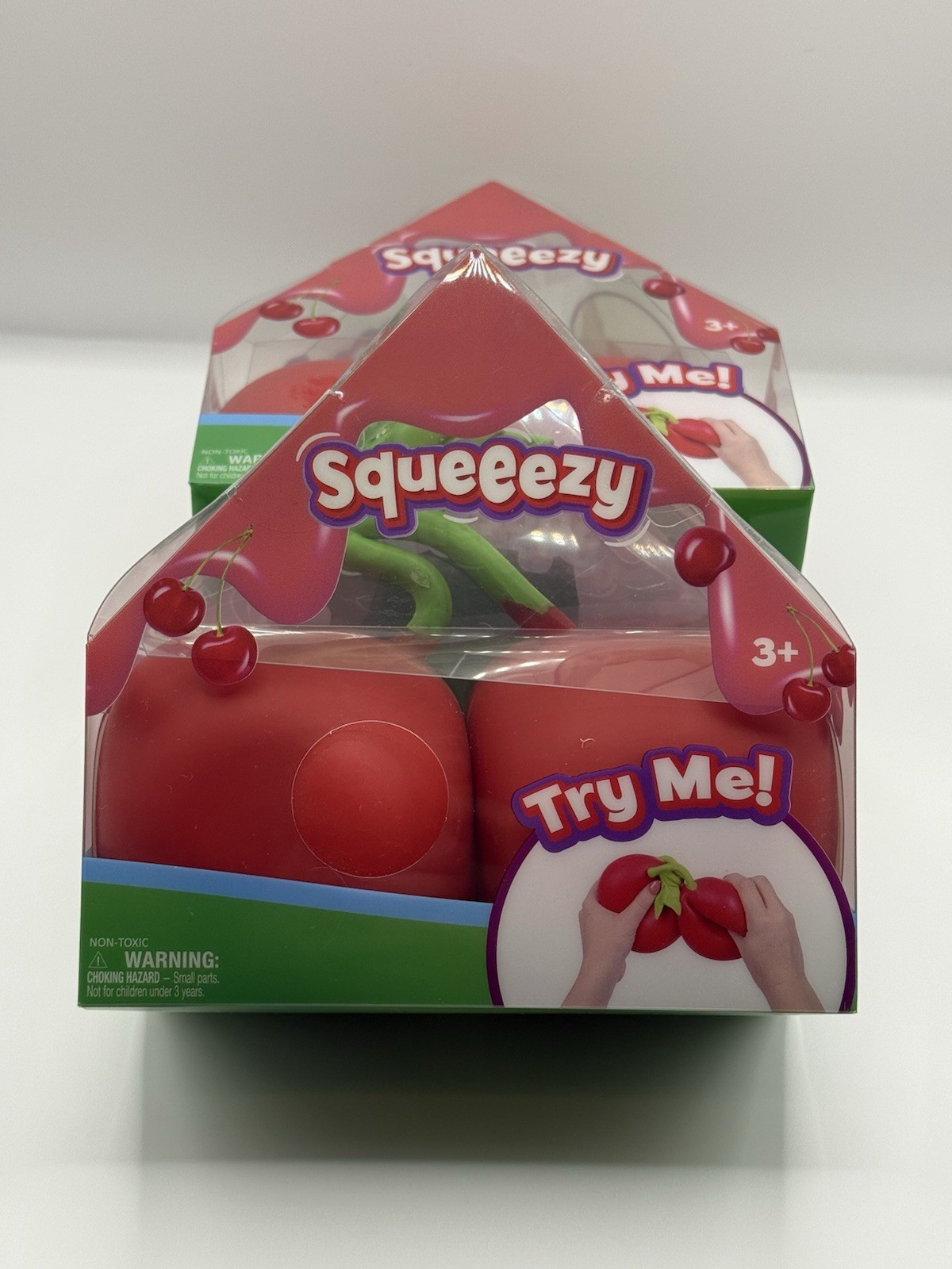 Sunny Days Squeeezy Cherries Viral Squish Squishy Jumbo Fidget Toy Red Cherry