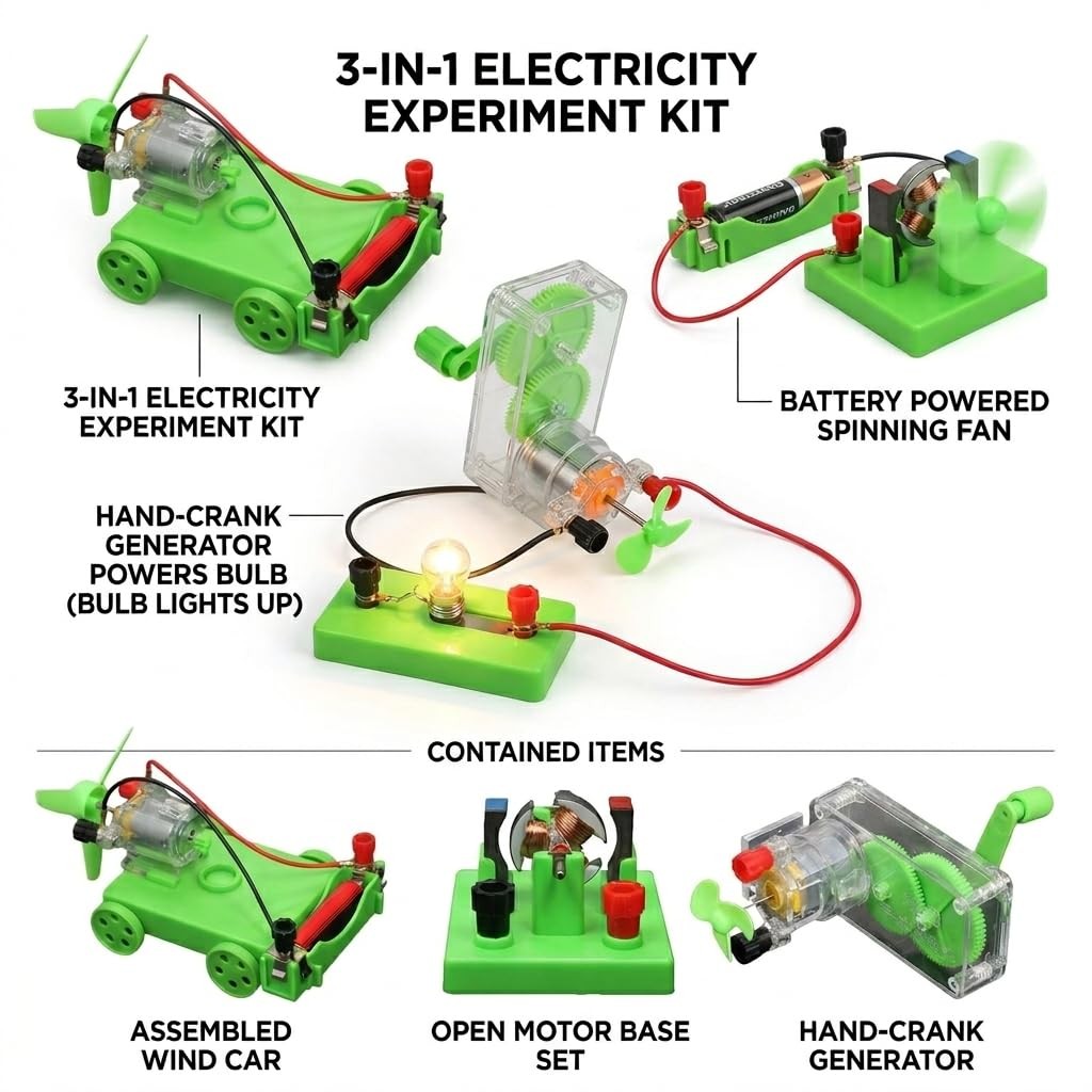 Physics Science Lab Learning Circuit kit, Electricity Experiment Set,DIY DC E…