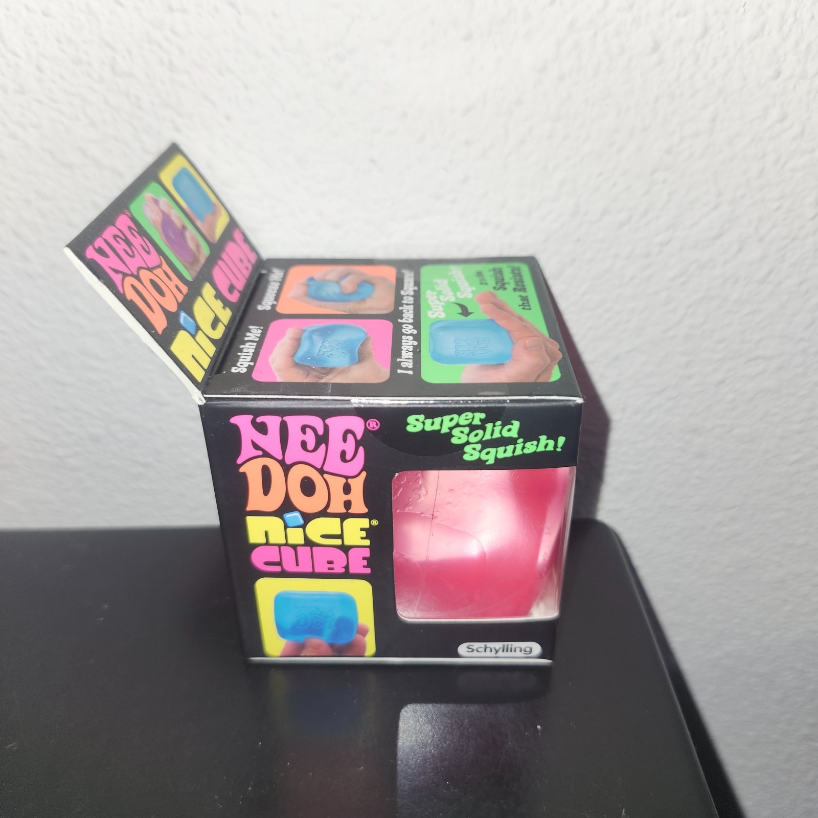 Schylling NeeDoh Nice Cube Super Solid Squish Pink Toy, FAST SHIPPING!