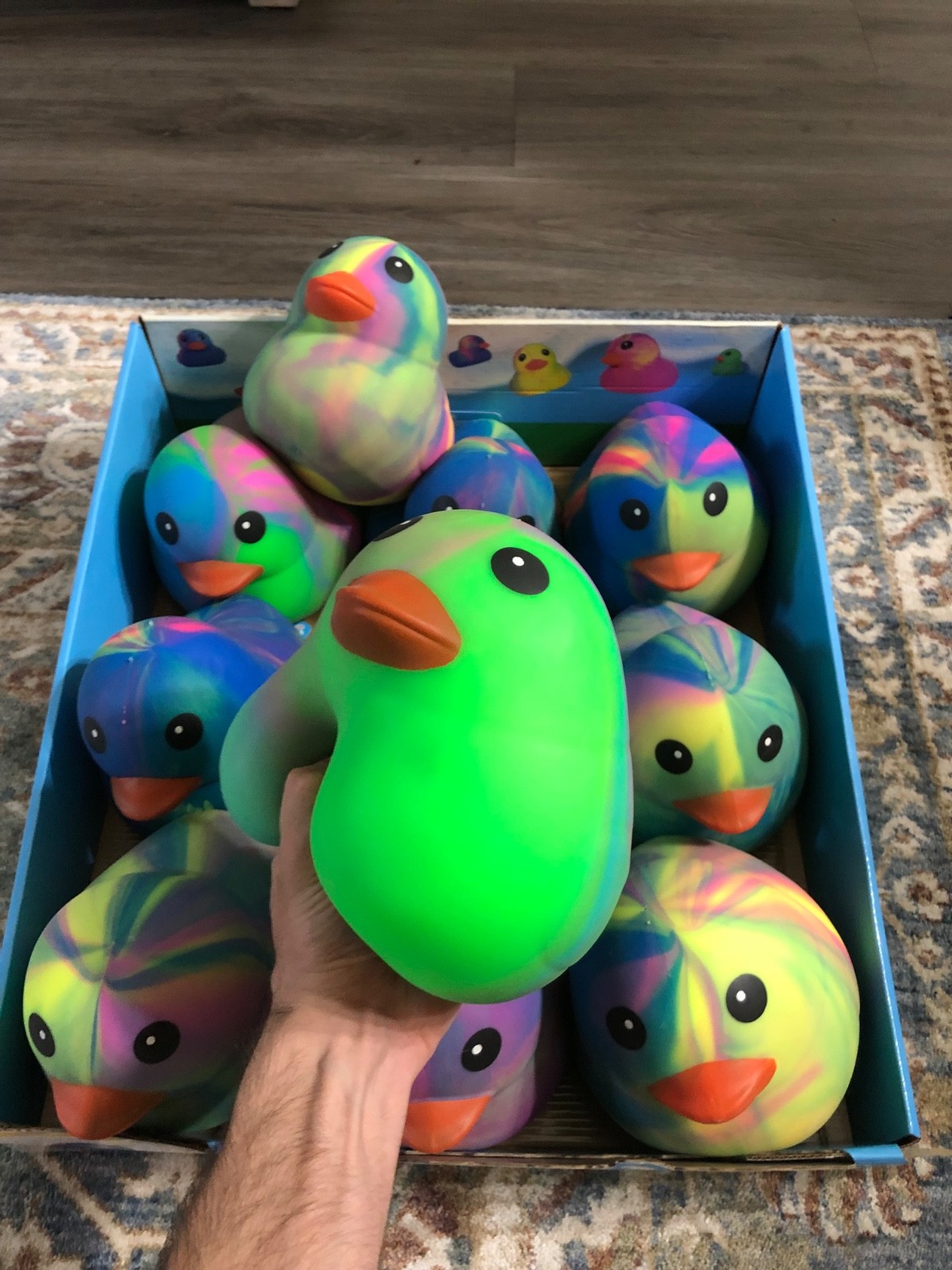 Viral Sunny Days Squeezy Tie Dye Rubber Duck Squishy Colorful Stress Relief Kids