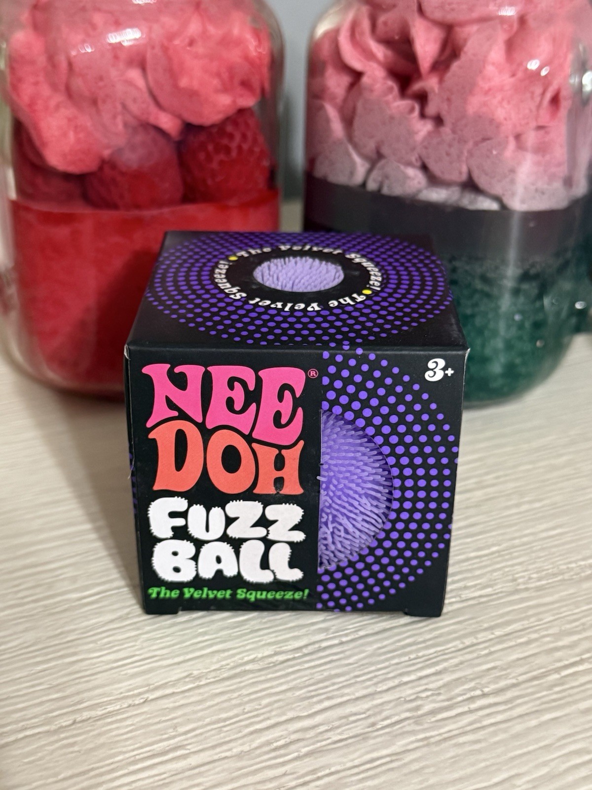 NEW Purple Needoh FUZZ BALL Nee Doh Squishy Fuzzball AUTHENTIC US Squeeze Squish