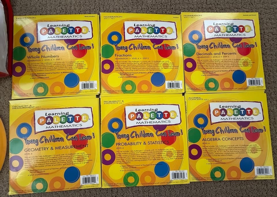 Learning Palette Level 4 Math Center Kit with 6 Sets of 12 Cards Each