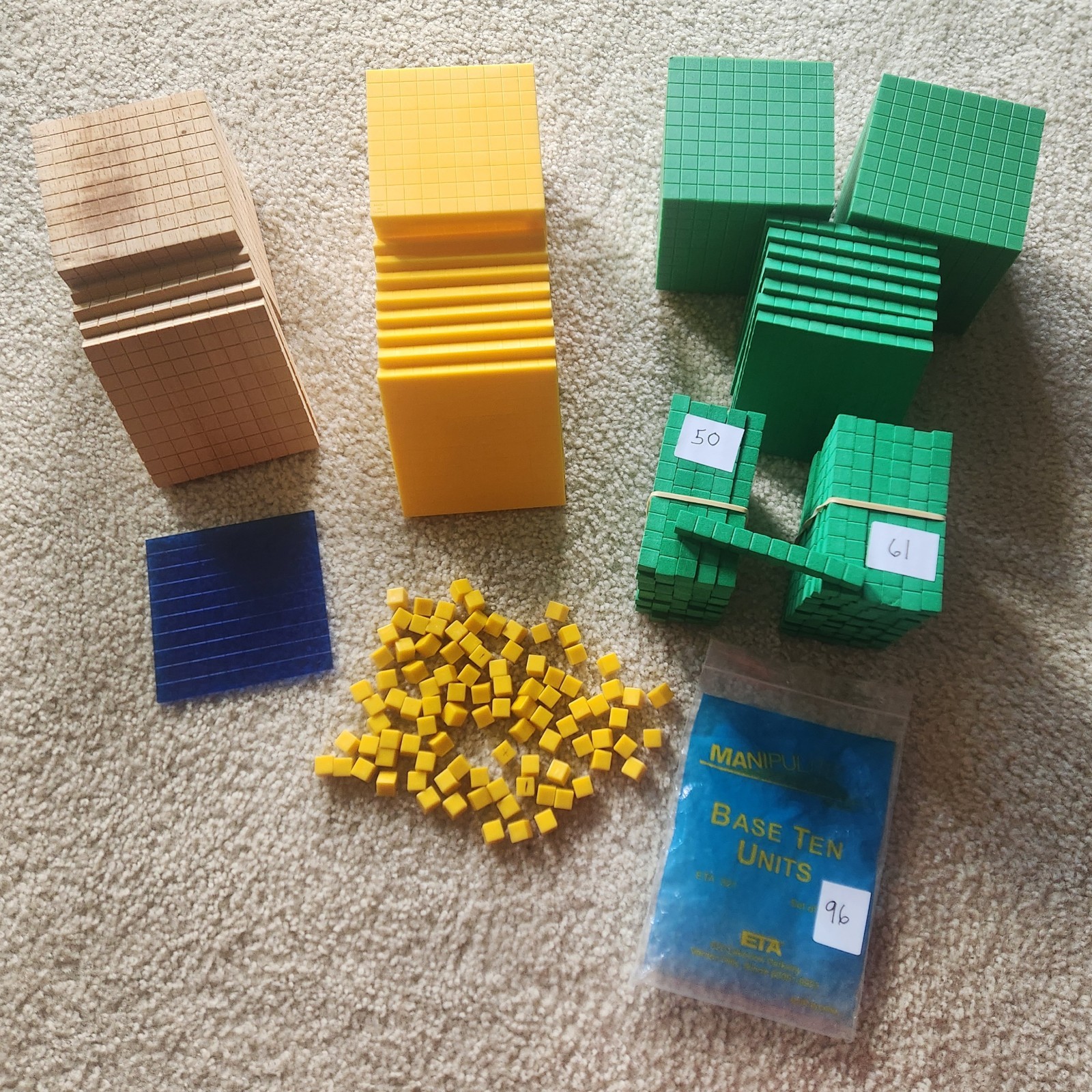 Base 10 Blocks ETA / Cuisenaire 221 Various Pieces