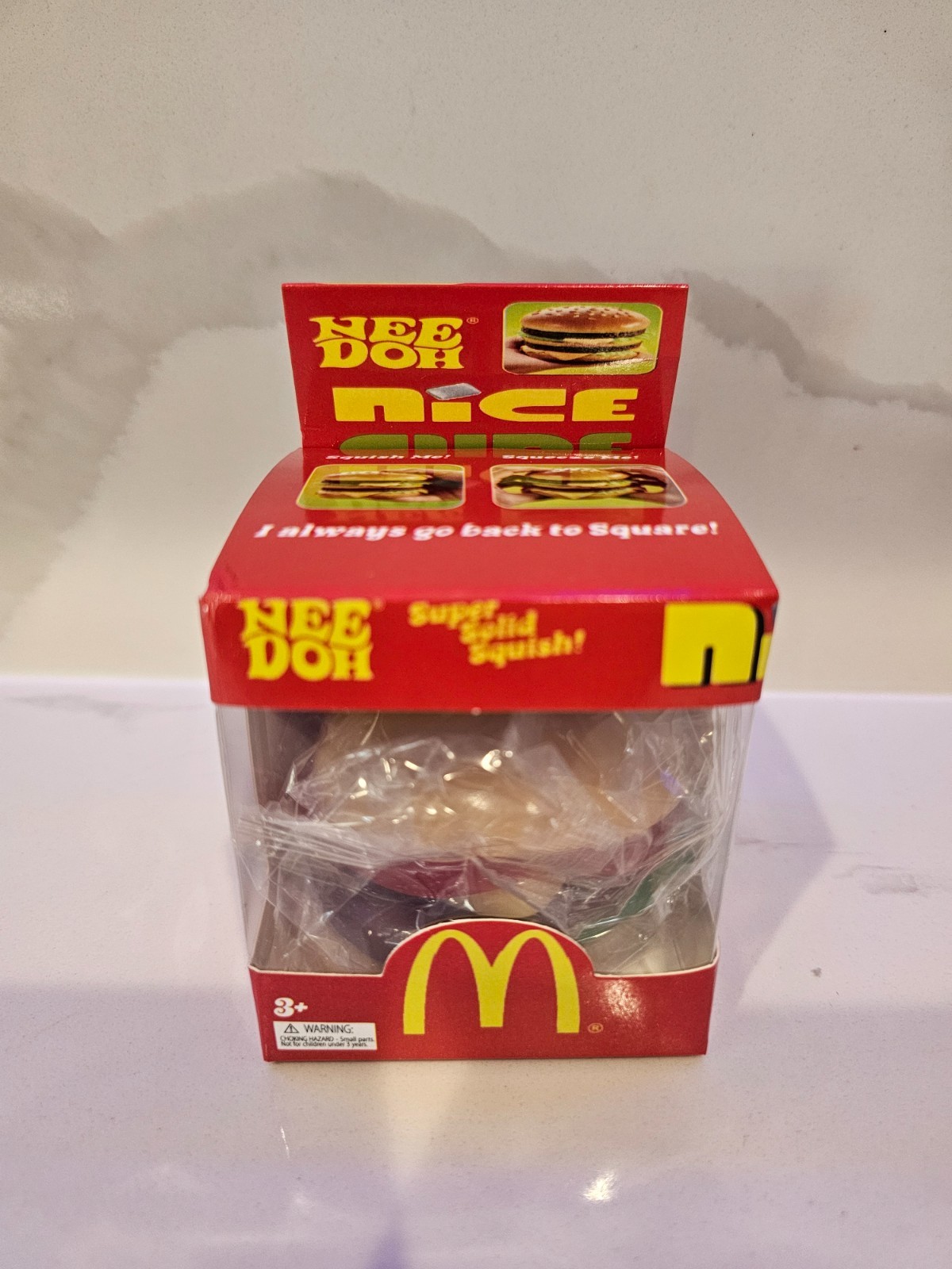 New McDonalds Burger Big Mac Squishy Toy Nee Doh Nice Cube Limited Edition