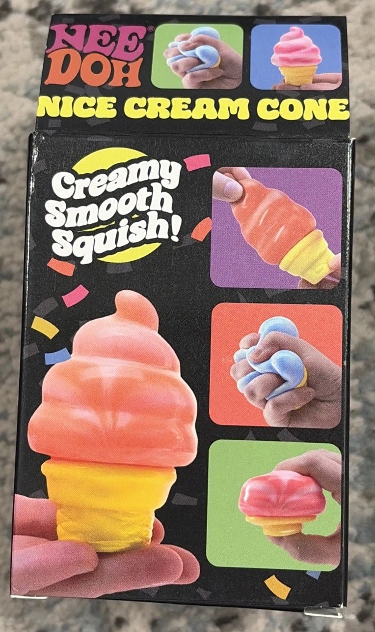 NeeDoh Orange Nice Cream Cones Stress Toy Fidget Squeeze Super Squish
