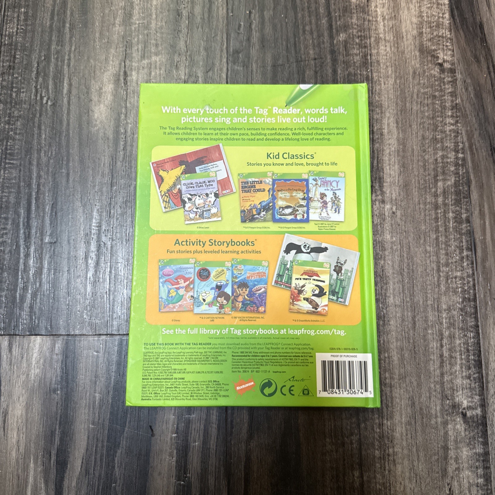 LeapFrog Tag, LeapReader book — SPONGEBOB SQUAREPANTS: TOUR de BIKINI BOTTOM