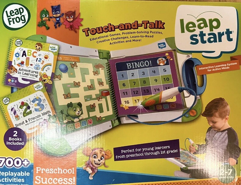 LeapFrog LeapStart Touch & Talk Console W/ Books White green and blue