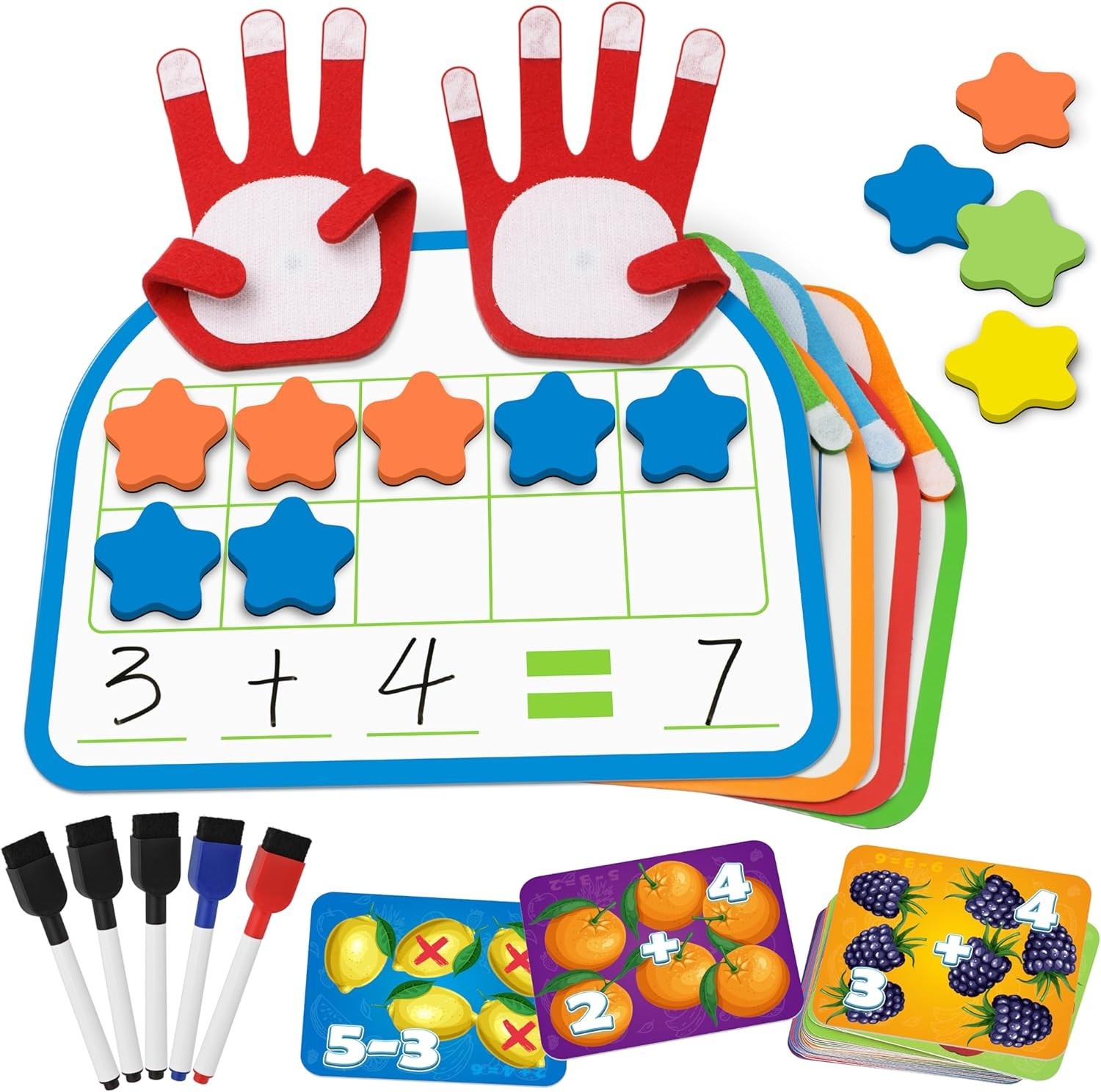 Montessori Math Manipulatives Number Counting Block, Magnetic Ten Frame Addit…