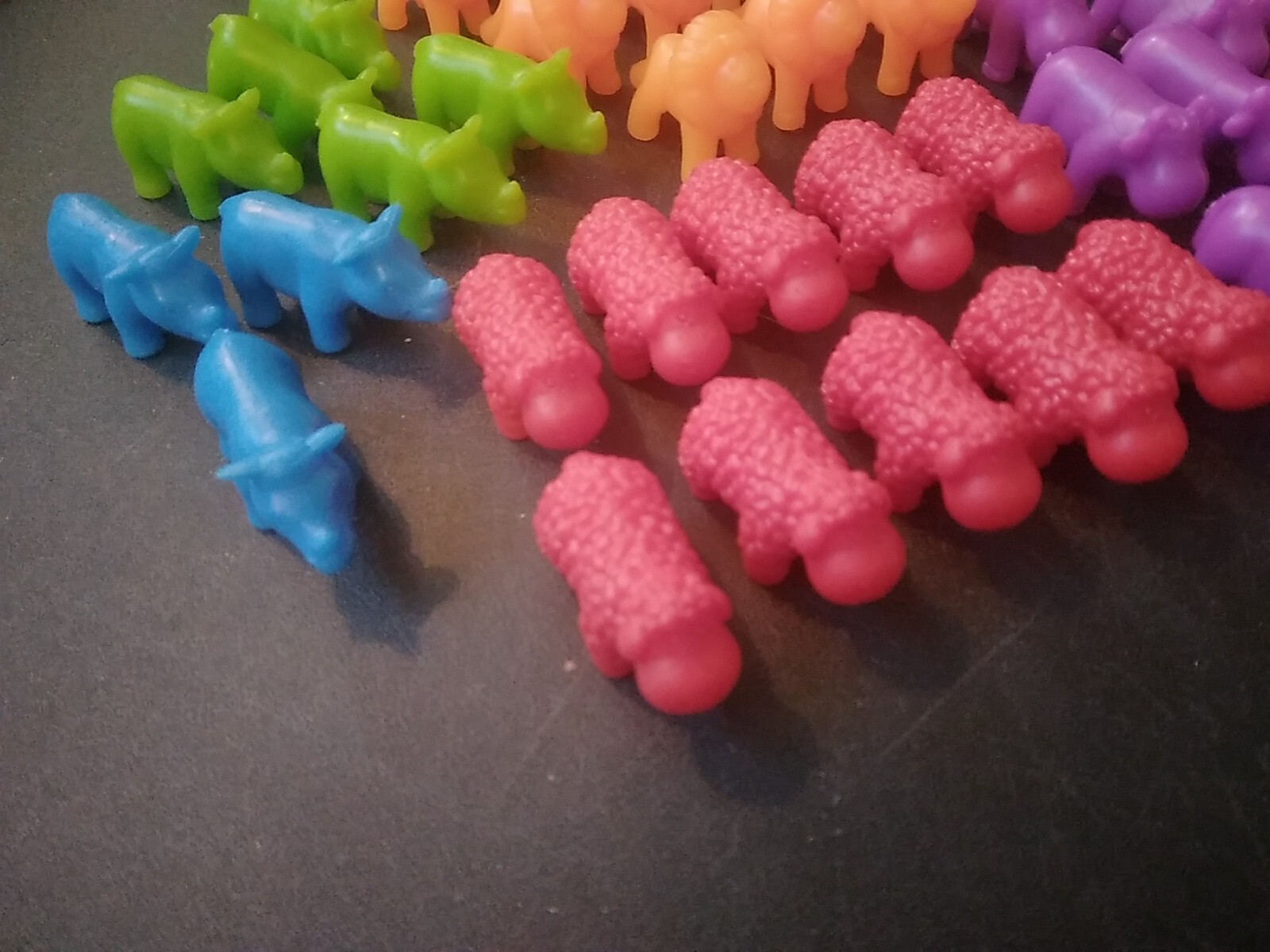 Large Lot 56 Colorful Animals Rubber Plastic Toys Cupcake Toppers