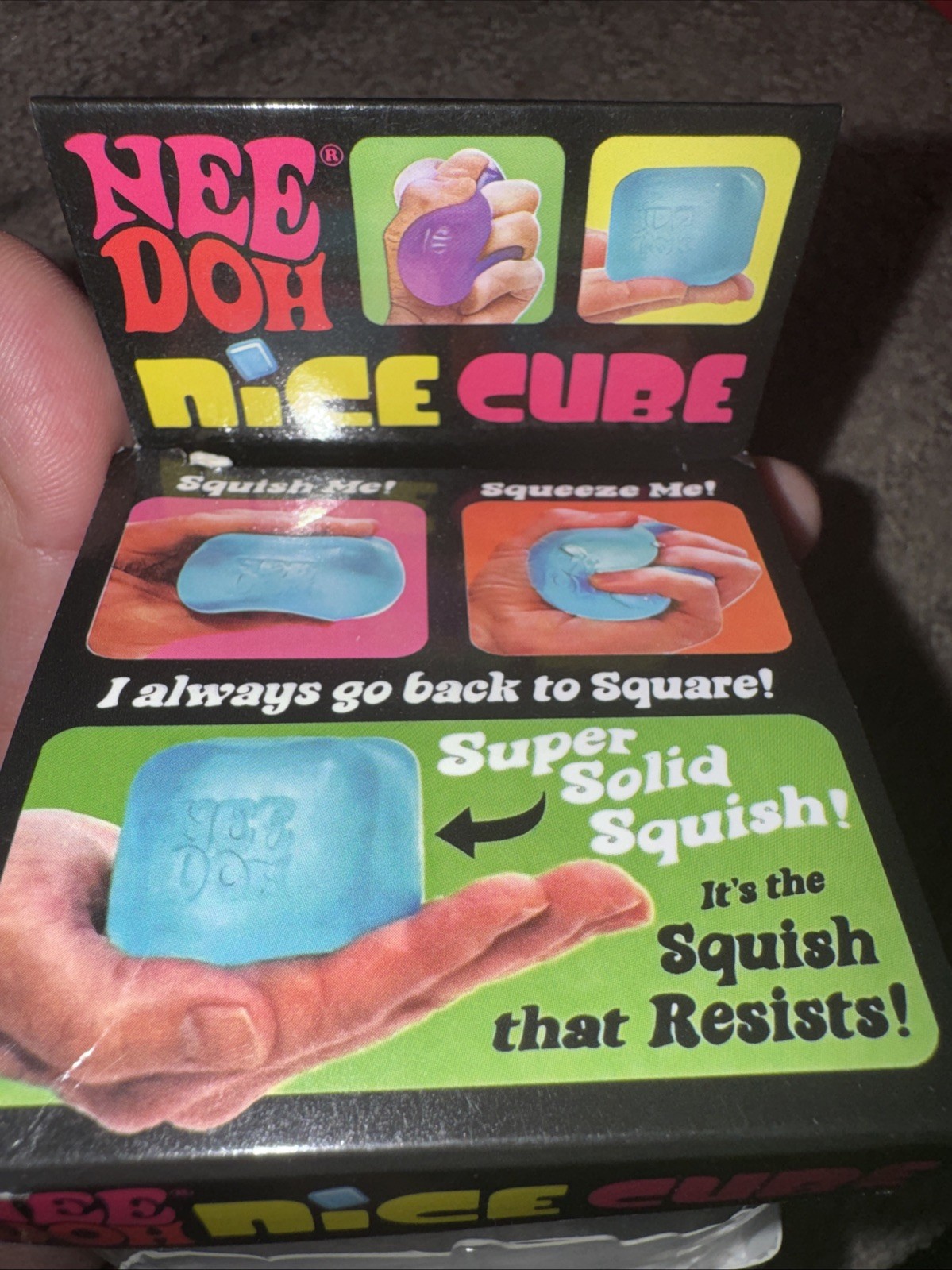 New Nee Doh Nice Cube Blue Super Solid Squish