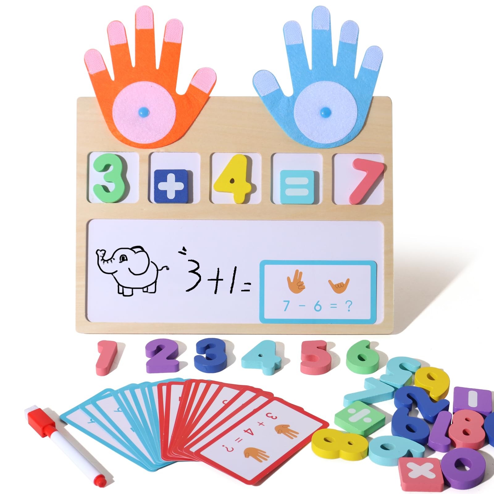 Montessori Math Board Toy Double-Sided Counting & Number Tracing Kids 3-6
