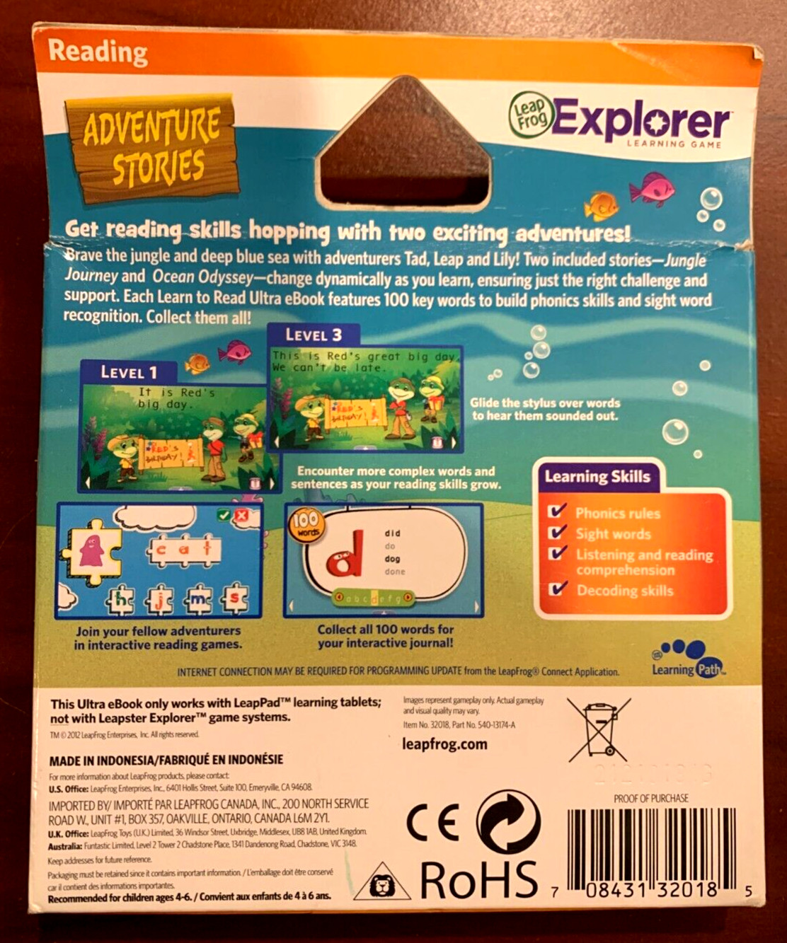 LeapFrog LeapPad Explorer: Learn to Read – Adventure Stories, Leap pad 1-3 U NEW