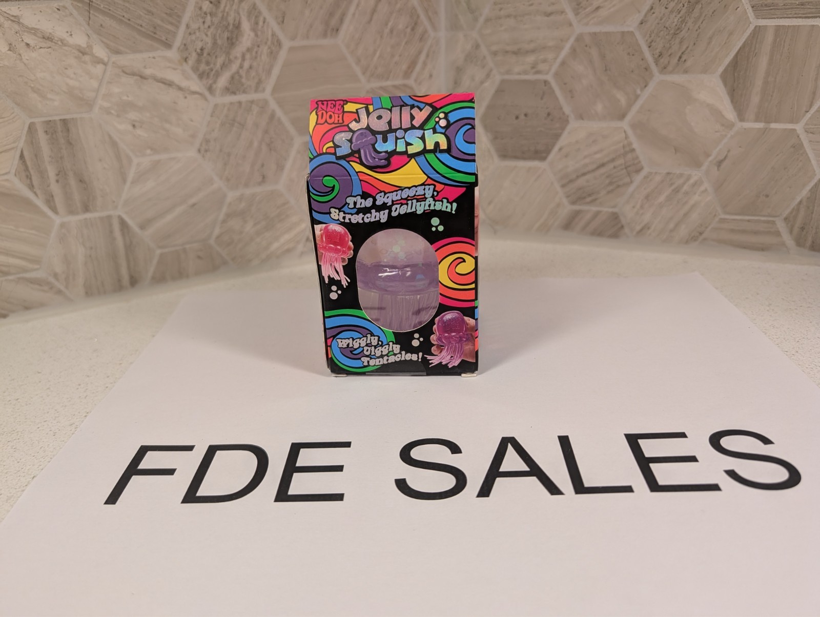 NeeDoh Purple JELLY SQUISH Sparkle Jellyfish Squishy Nee Doh 100% Authentic