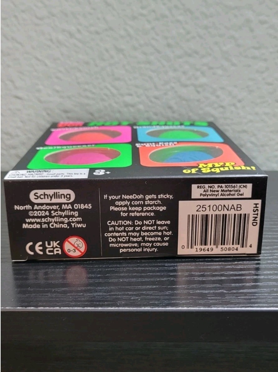 Brand New Schylling Teenie NeeDoh Hot Shots Squeeze Toys 4-Pack, Multicolor