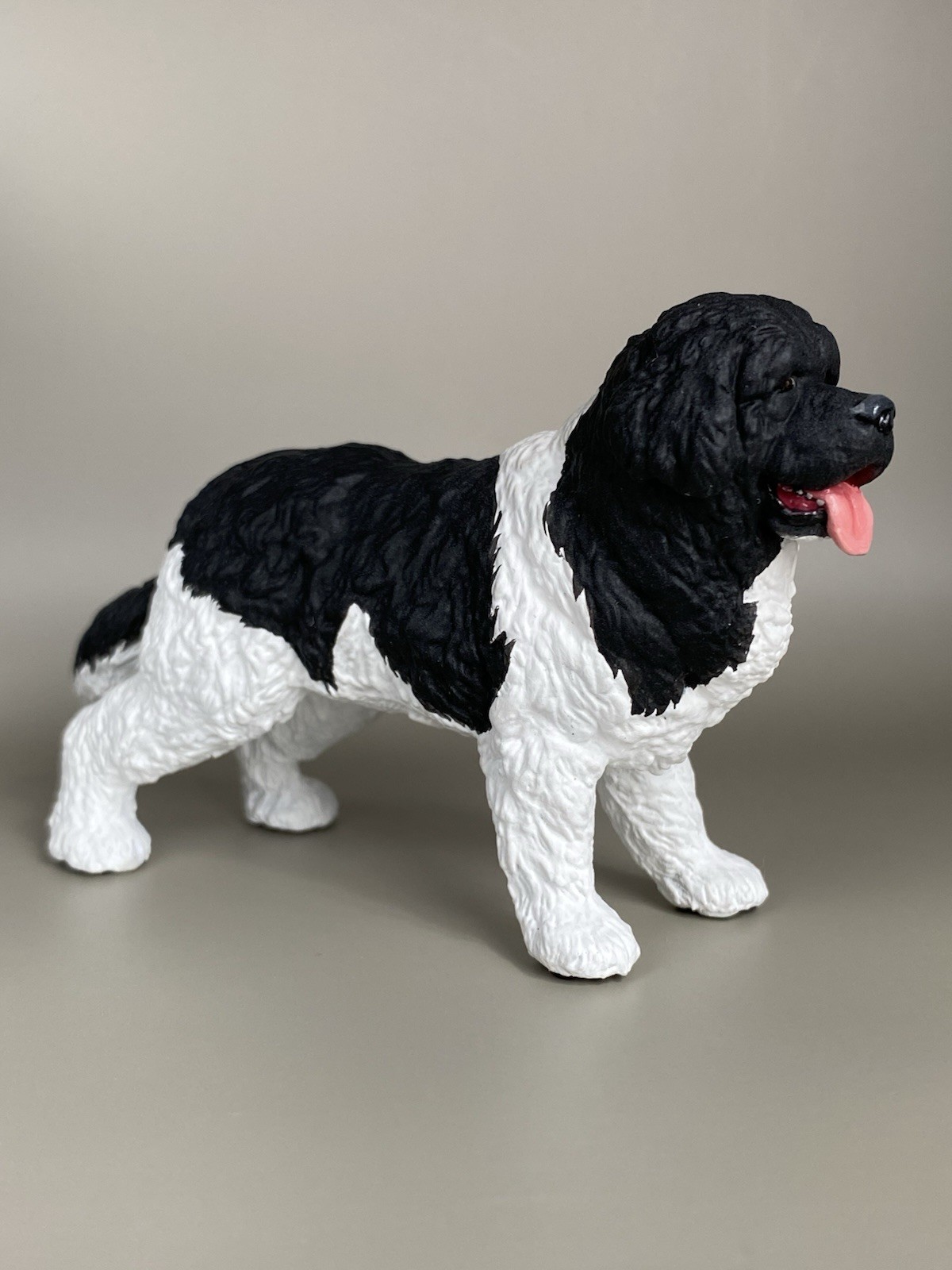 OOAK Custom Schleich PAPO Newfoundland Dog Plastic Toy Animal Figure
