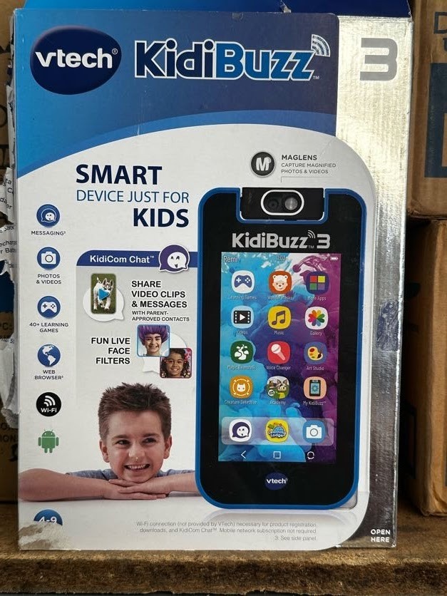 VTech KidiBuzz 3 Smart Device – Black and blue NEW DEMEGED PACKAGE
