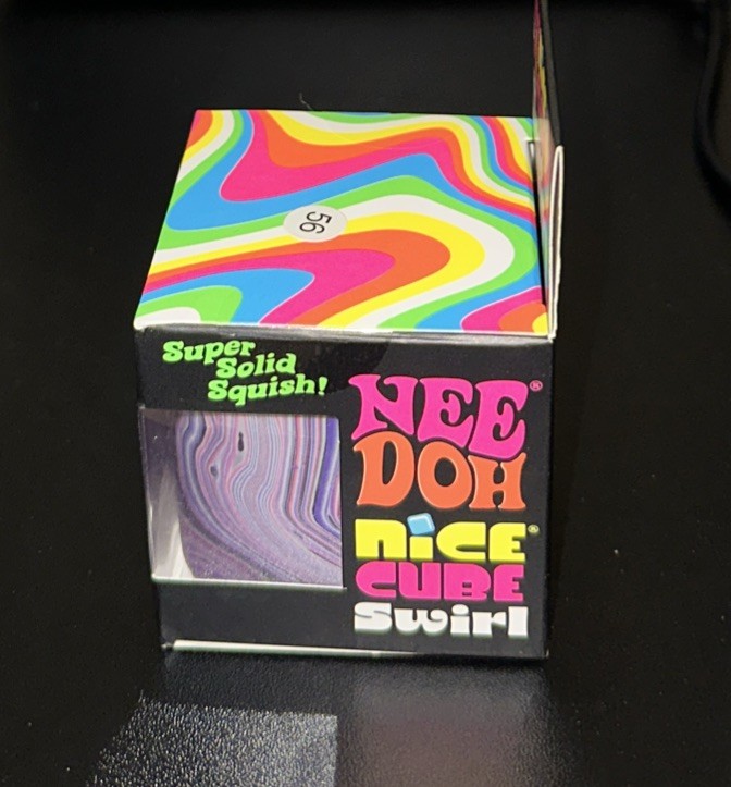 New In Box Schylling NeeDoh Nice Cube Swirl Purple Fidget Toy
