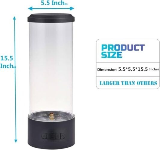 Sensory Bubble Tube Table Lamp – Extra Large 5.5-Inch Diameter, Calming