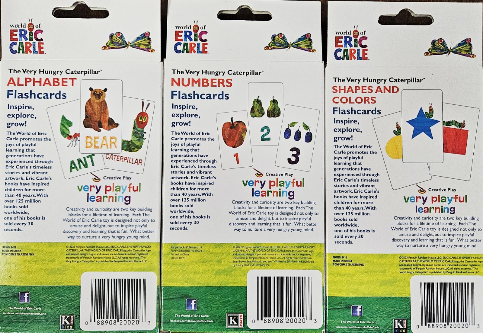 Eric Carle The Very Hungry Caterpillar Learning Flashcards – Set of 3 – ages 3y+