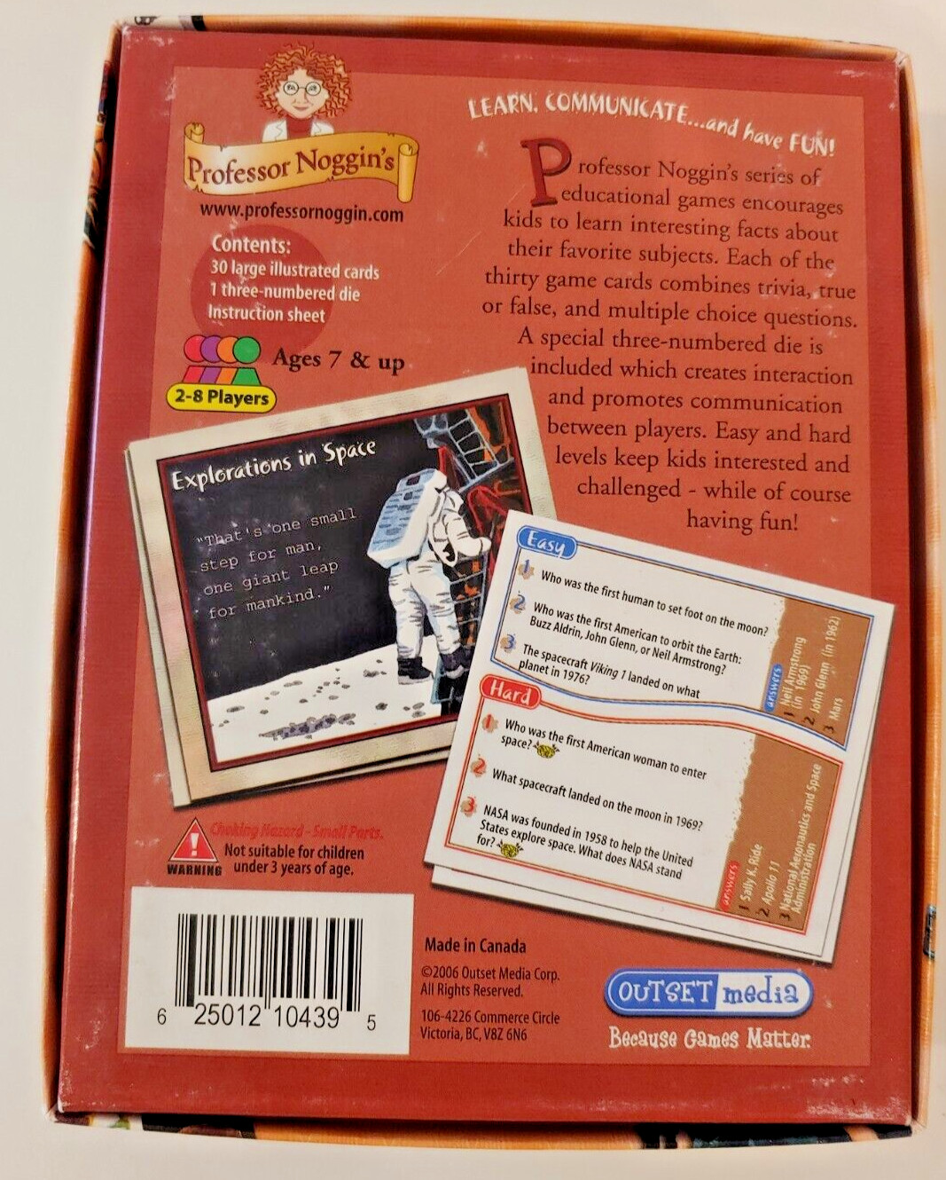 Professor Noggin’s History of the United States Card Game Ages 7+