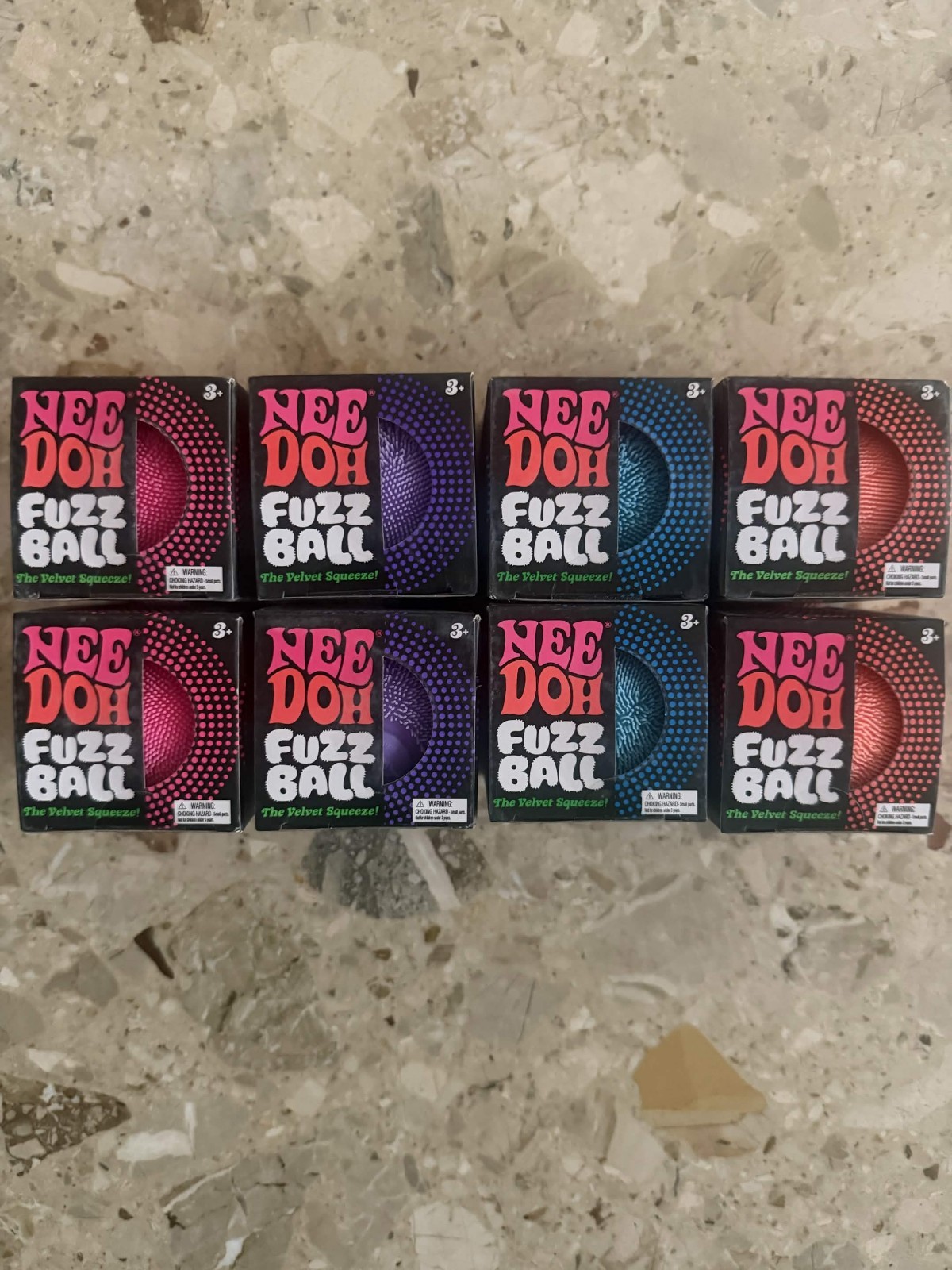 NeeDoh Fuzz Ball Flower Power The Velvet Squeeze Lot of 8 *SHIPS TODAY*