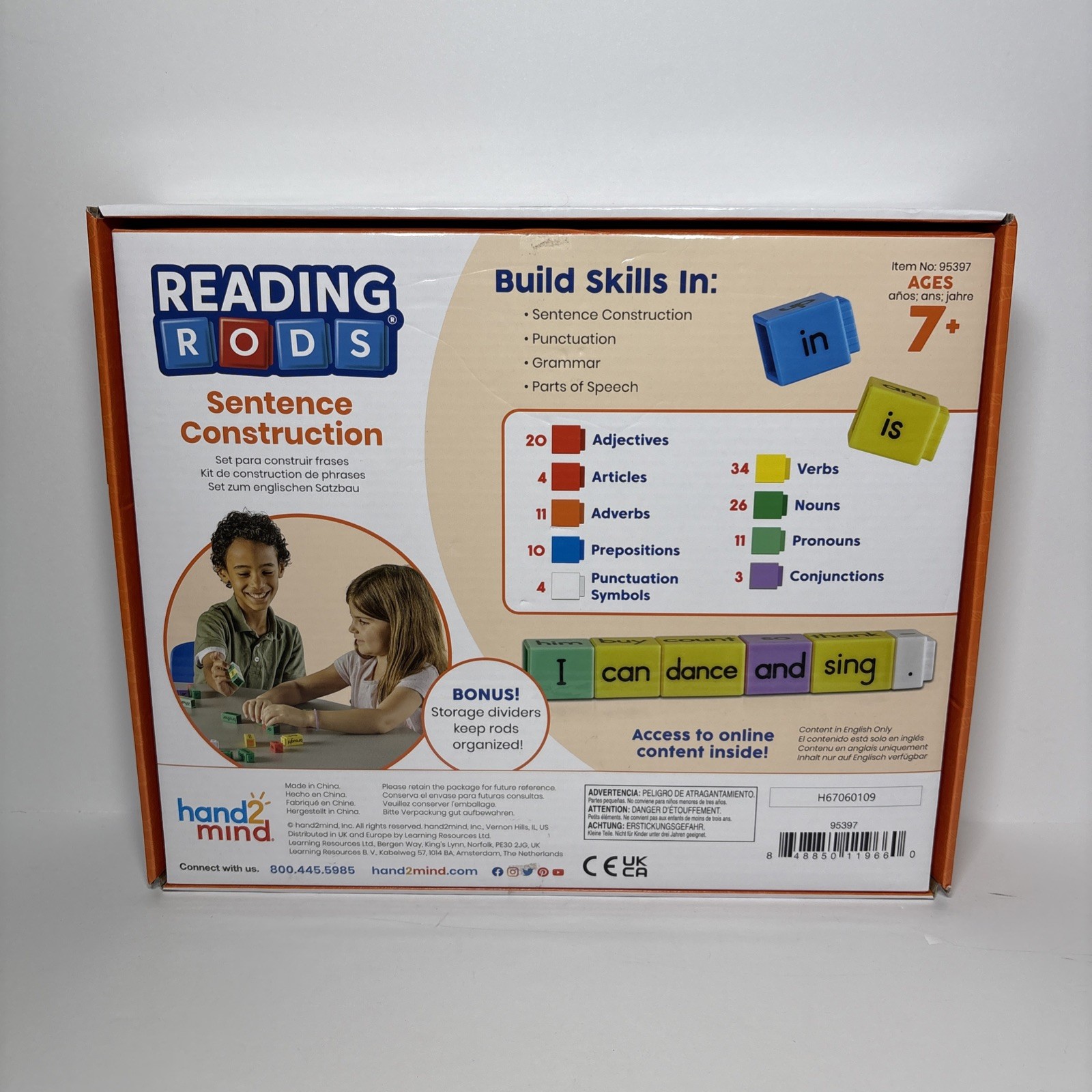 hand2mind Reading Rods Sentence Construction Skill Building for Kids Ages 7+