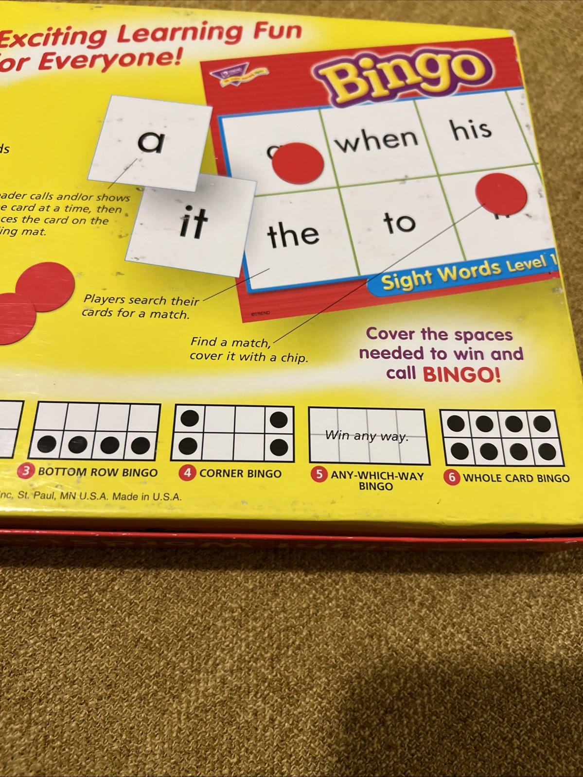 Vocabulary Spelling Bingo Sight Words Level 1 Game Exciting Way to Learn Free🎁