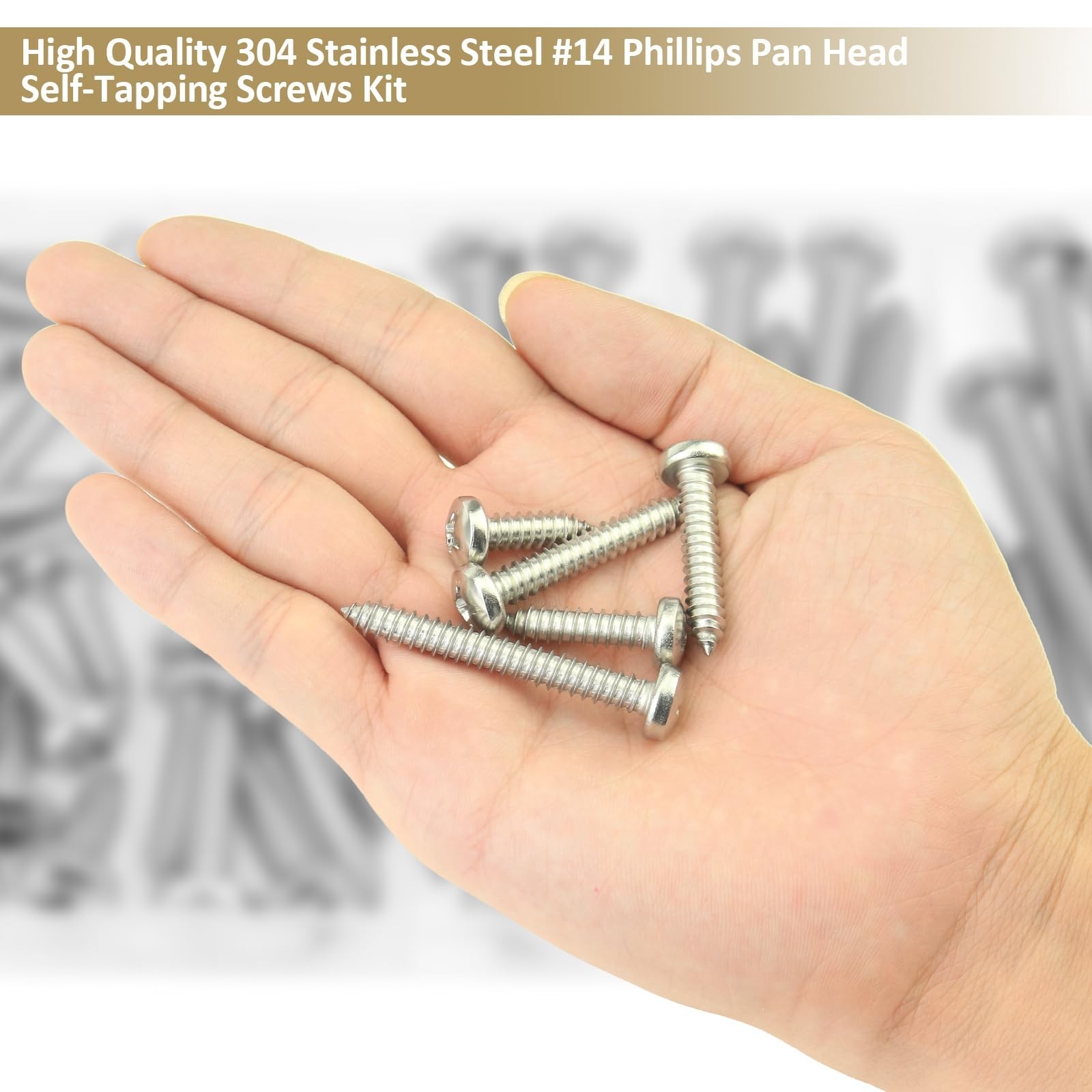50 Pieces #14 x 3/4″ 1″ 1-1/4″ 1-1/2″ 2″ Phillips Pan Head Self-Tapping Screw…
