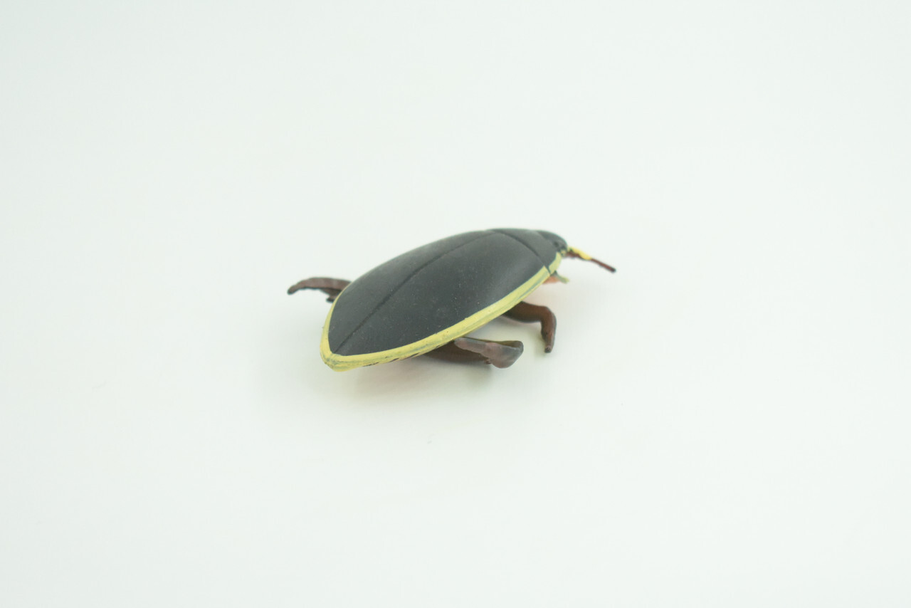 Yellow Edged Diving Beetle Toy Realistic Hand Painted Rubber 2.25″ CH857 BB198