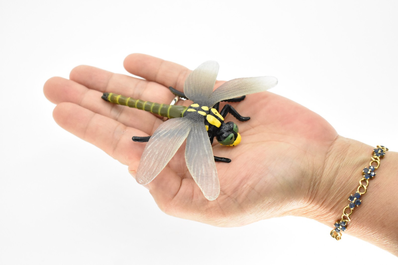 Dragonfly, Insect, Figure, Realistic Rubber Model, Hand Painted Toy 4 Inches