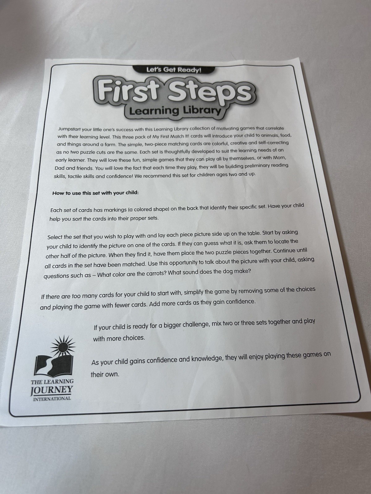 First Steps Learning Library Let’s Get Ready ANIMALS FOOD FARM 3-in-1 Puzzle