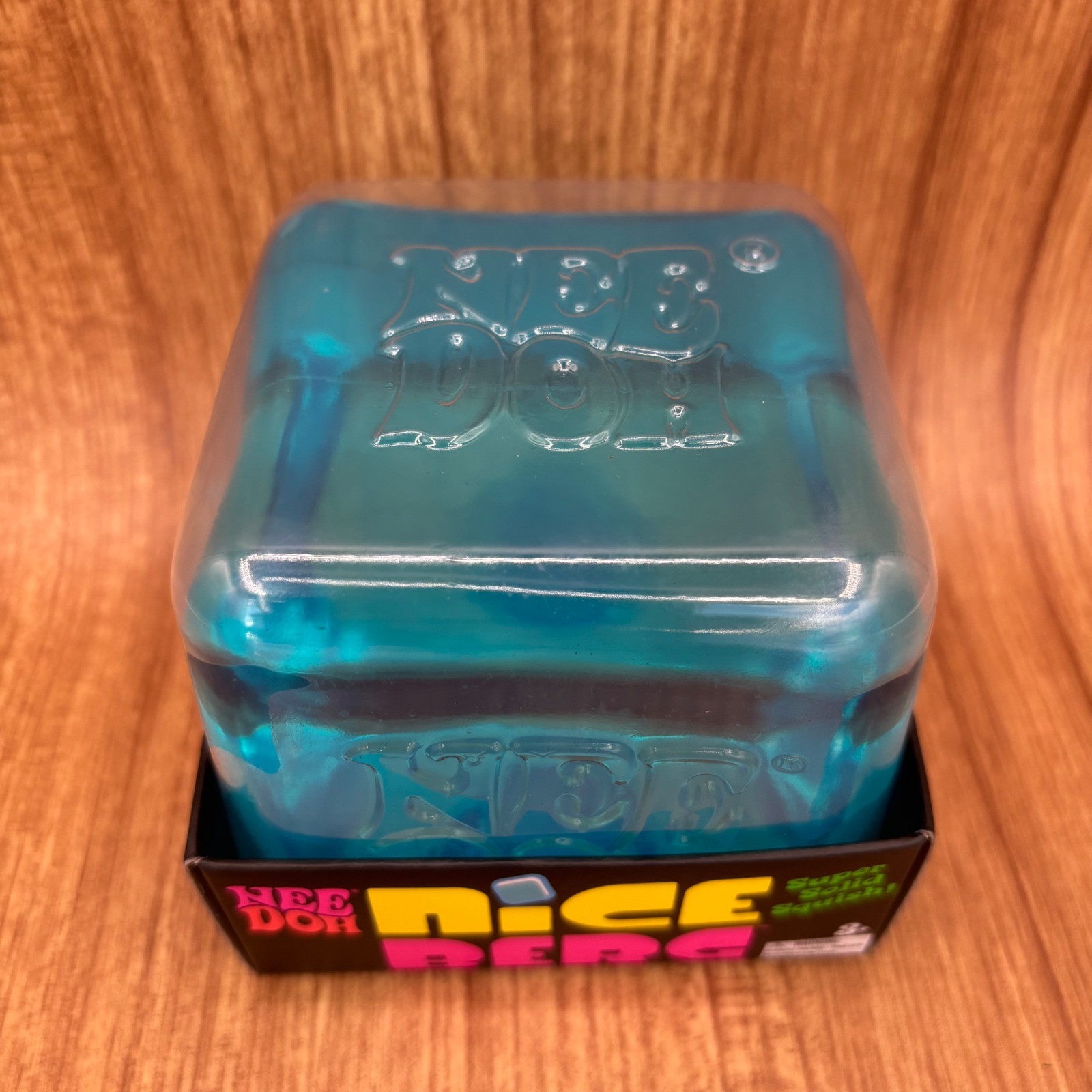 Schylling NeeDoh Nice Berg Fidget Toy Unisex OS Blue Super Solid Squish Cube