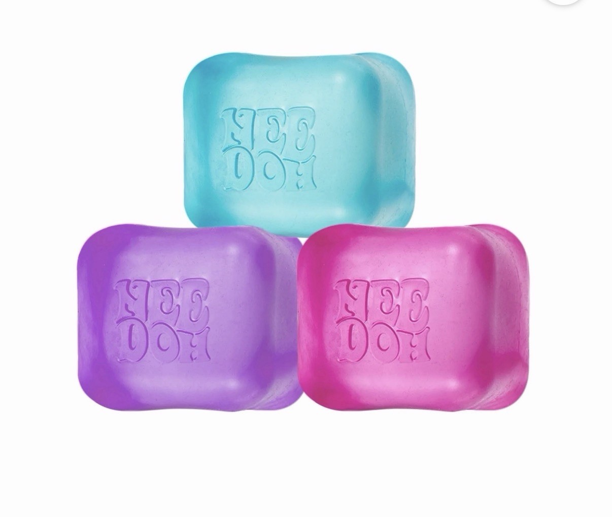 NeeDoh Nice Ice Baby 4 pack, Set of Four Nee Doh Mini Nice Cube Pink Blue Purple