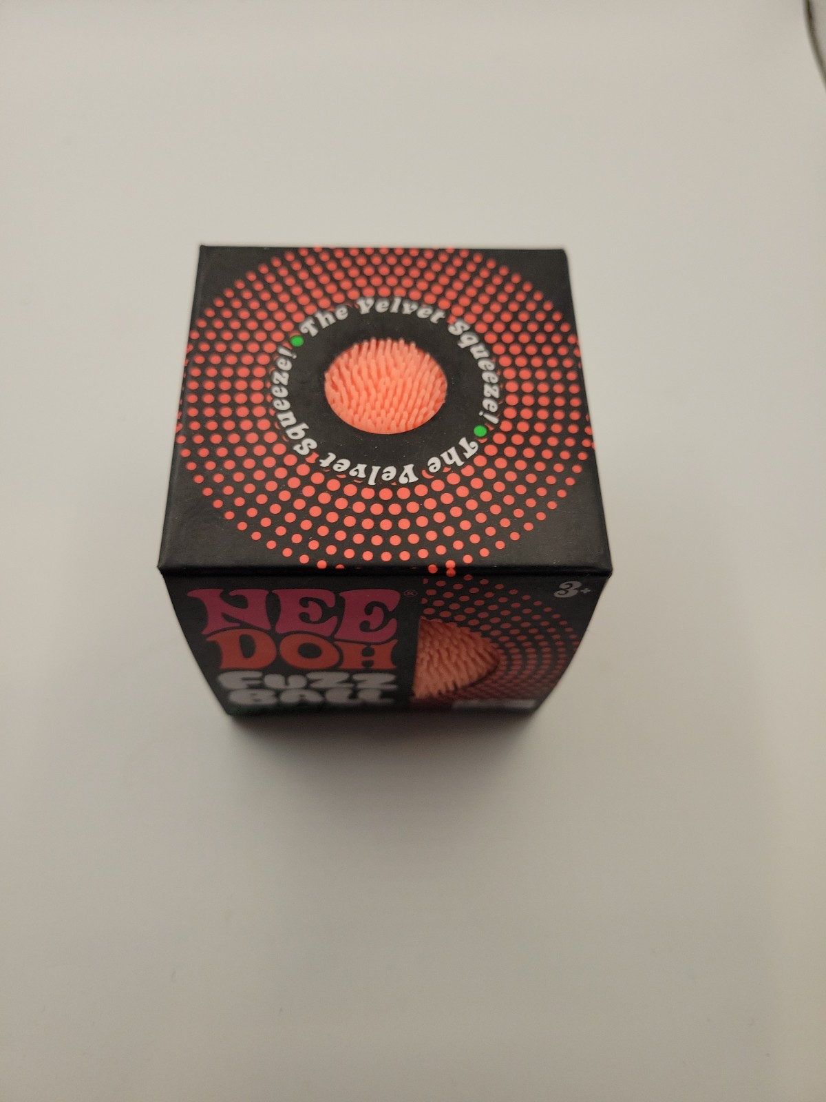 Needoh FUZZ BALL Flower Power Nee Doh Squish Stress Ball NEE-DOH Fuzzball Orange