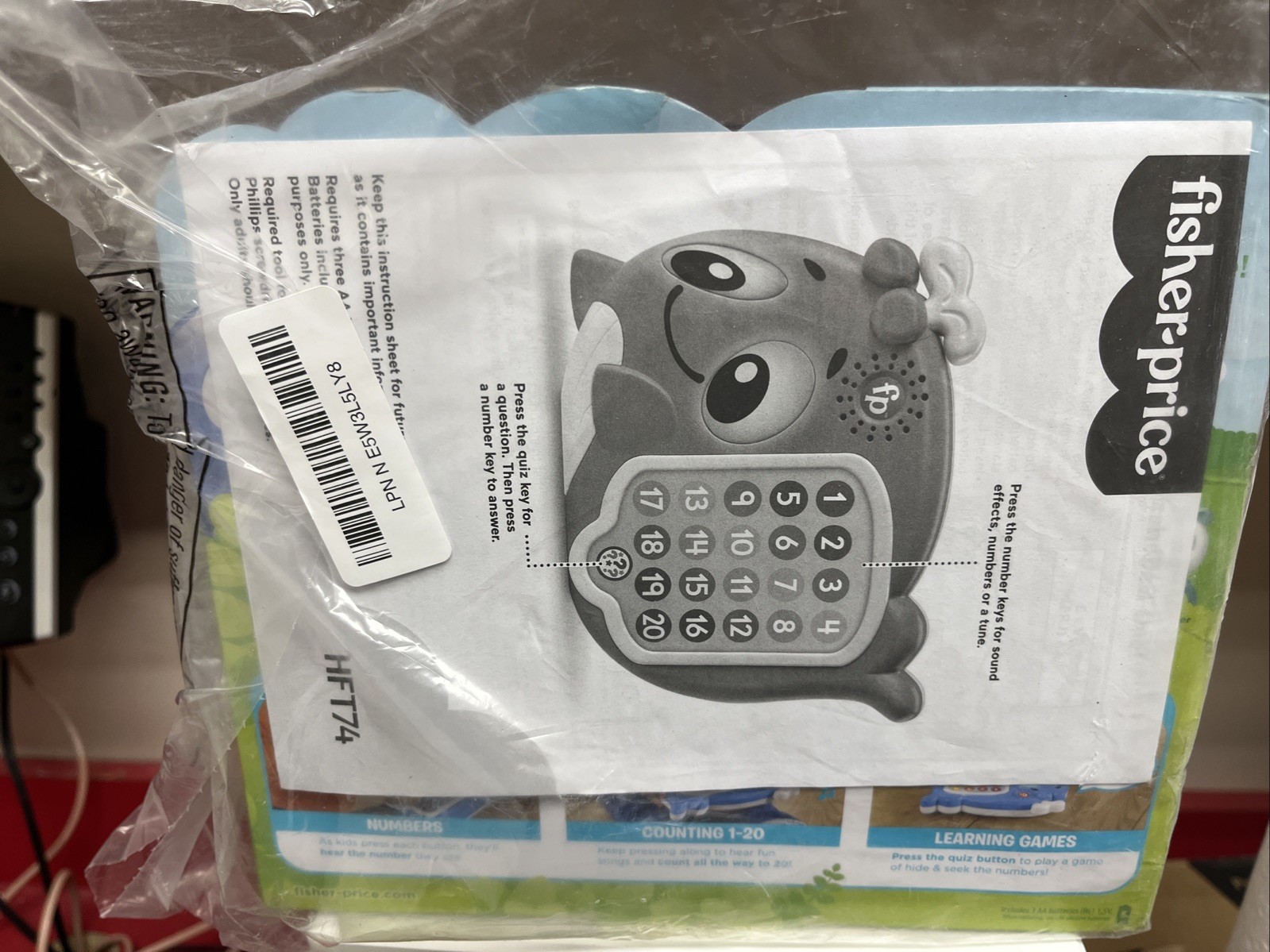Fisher-Price Linkimals Interactive Whale Toy Set 1-20 Count Quiz J15