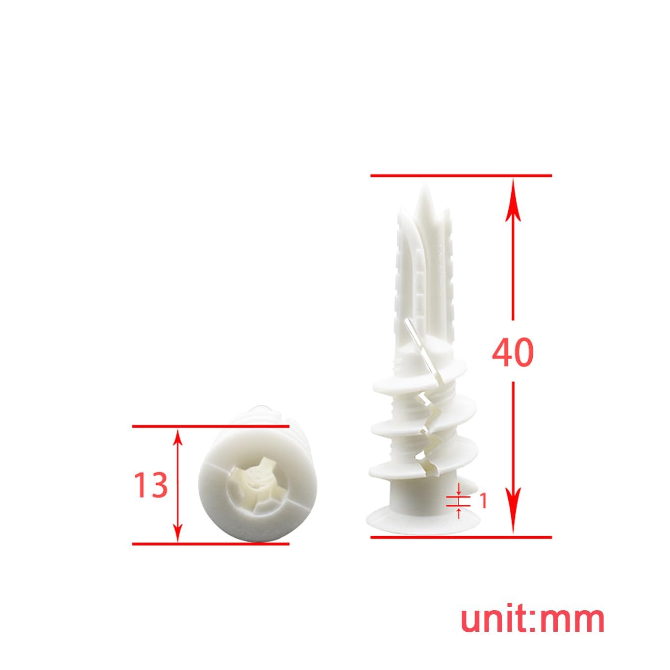 cSeao 60pcs #8 x 1-1/4” Drywall Anchors, Wall Anchors and Screws for Drywall,