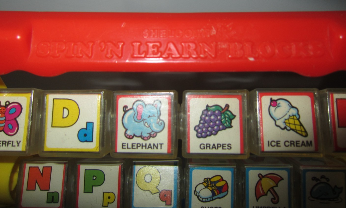 Toy Alphabet & Numbers Blocks Spin ‘N Learn Vintage Shelcore 1987
