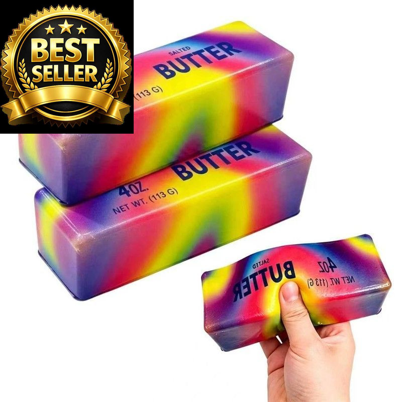 2026 Upgraded Slow Rebound Butter Squeeze Stress Balls, Soft Small, 2 Pack