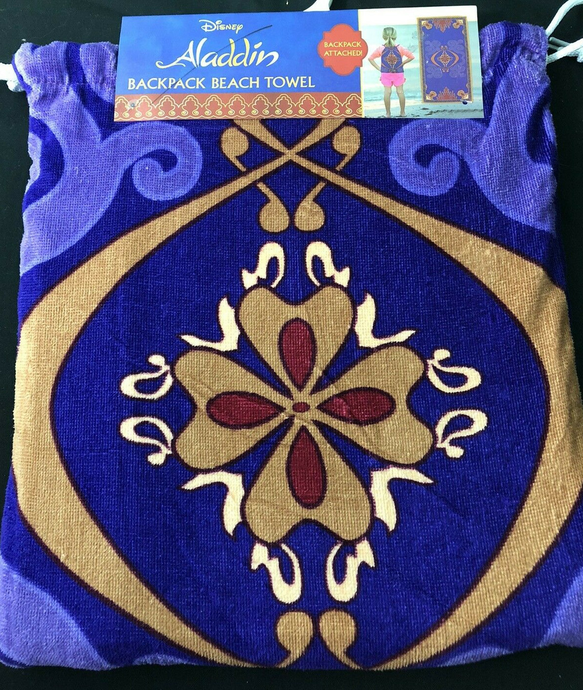 Backpack Beach Towel Toy Story or Alladin kids bath beach cotton new