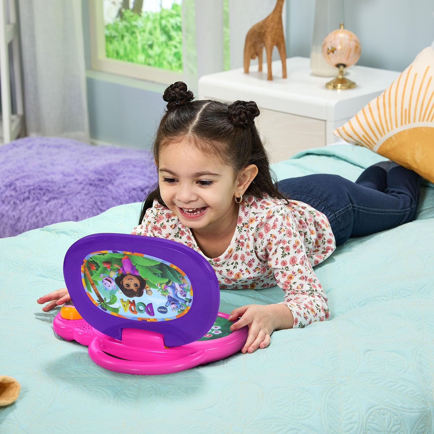 VTech Dora More to Explore Learning Laptop 11.8″ x 11.9″ x 2.2″, Multicolor